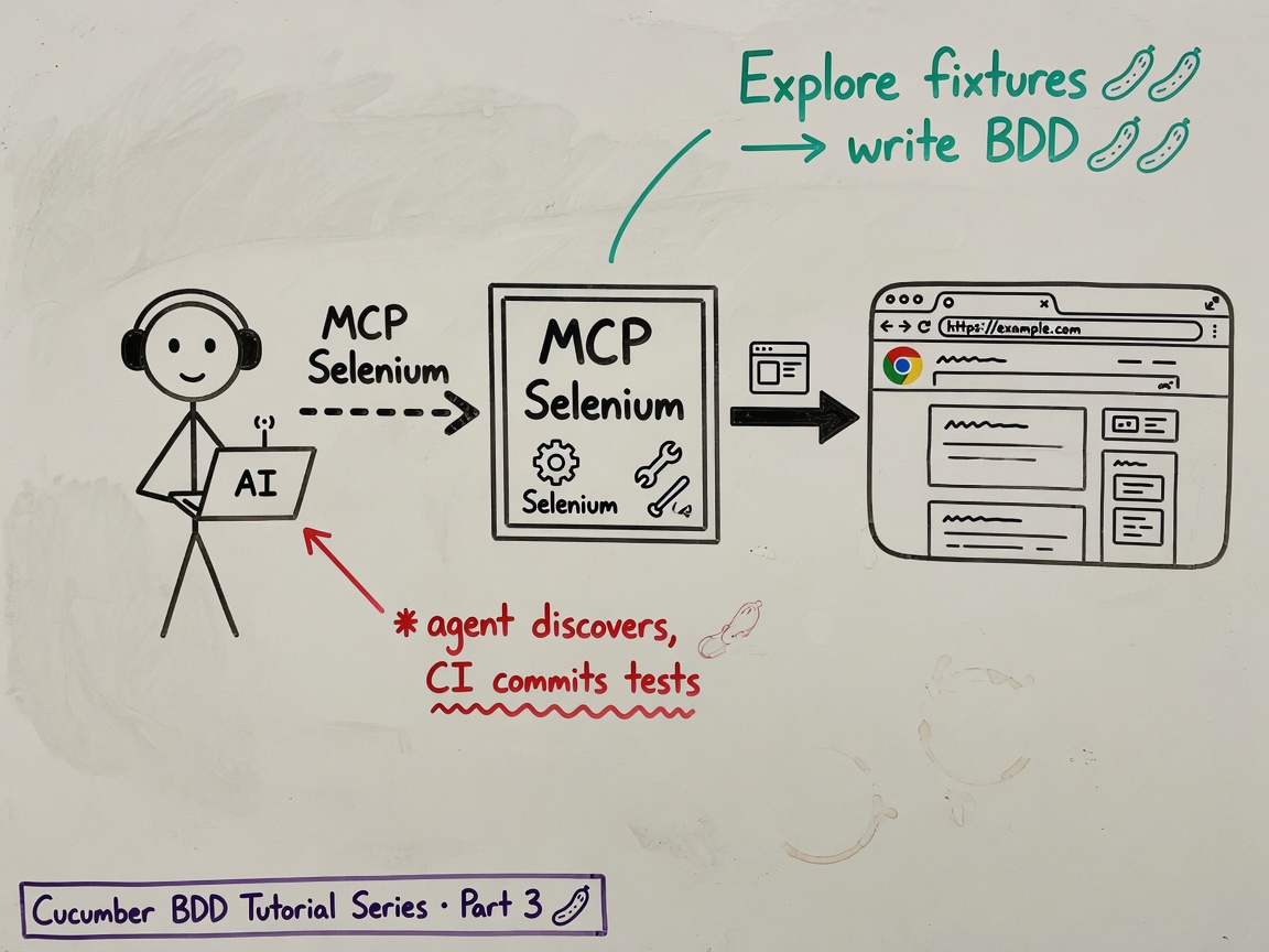 MCP Selenium: agent explores fixtures, you commit Cucumber tests